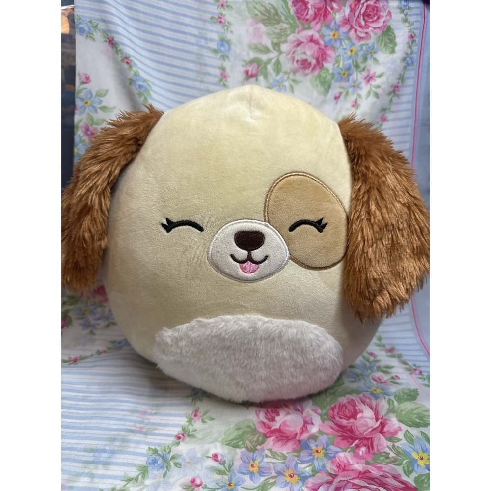 Squishmallow Harris the Dog 11" Plush-Kellytoy Brown‎ And Tan Puppy/Floppy Ears